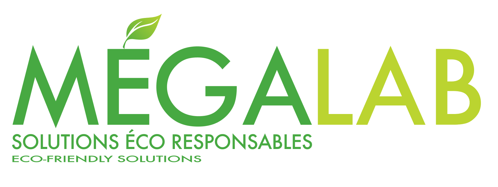 Un logo vert et blanc pour les éco-responsables de megalab solutions