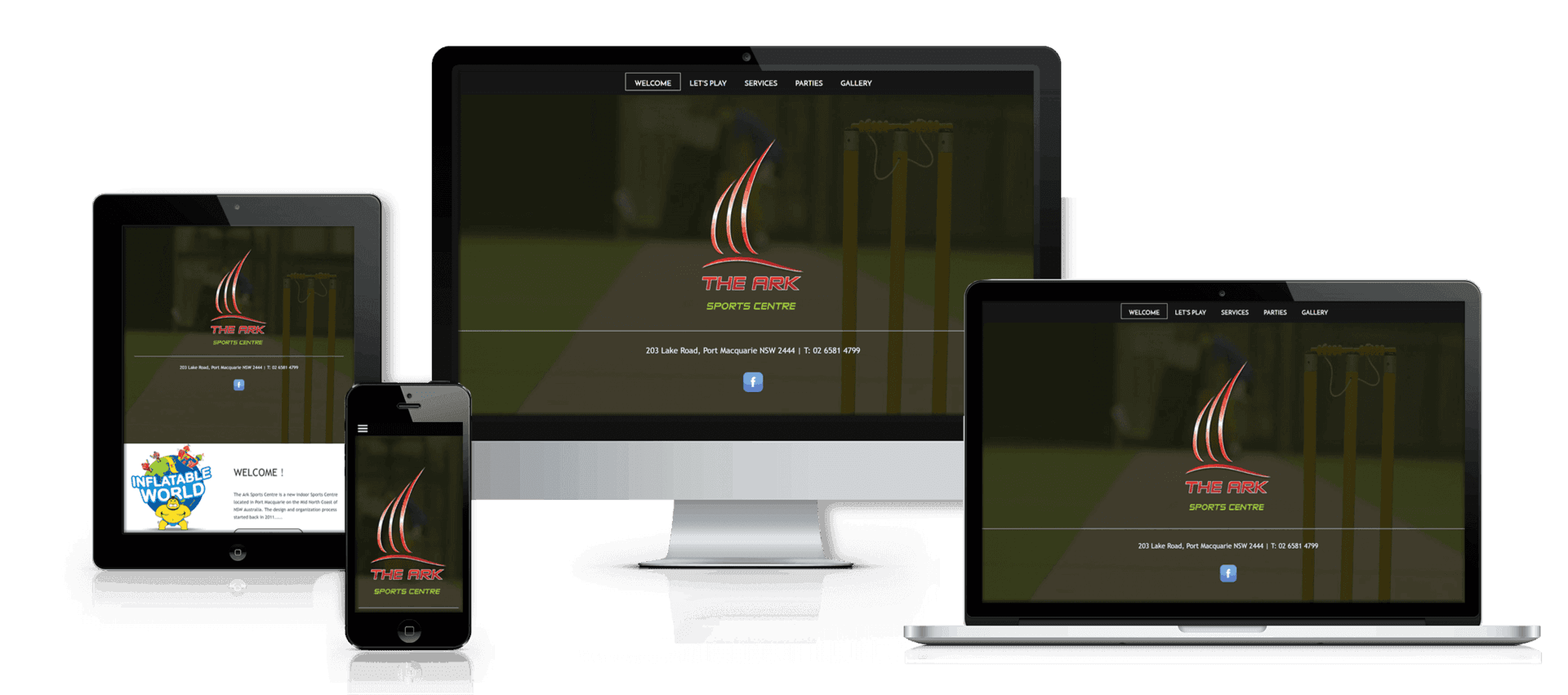 Edgezone Media client Ark Sports Centre website image.