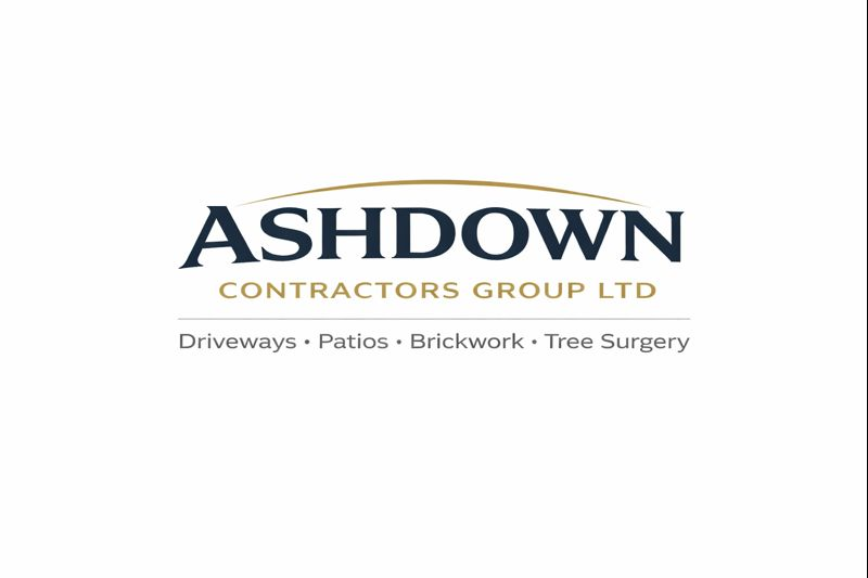 A logo for a company called ashdown driveways surfacing