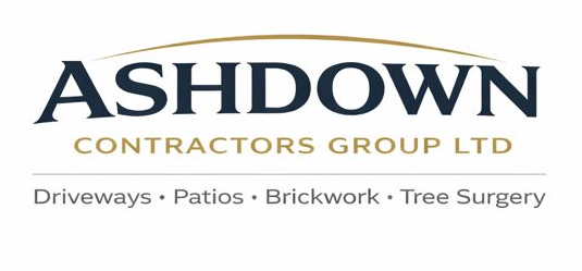 A logo for a company called ashdown driveways surfacing