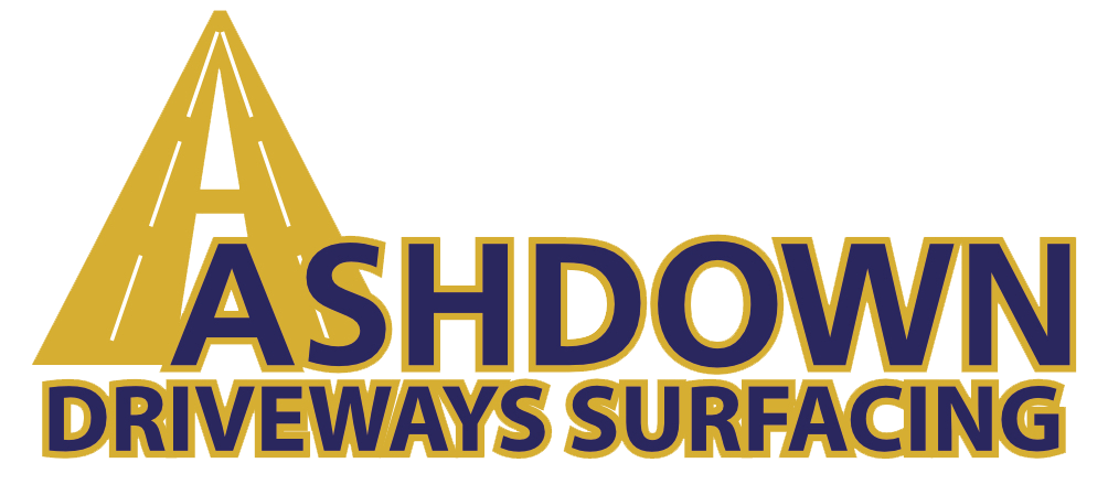 A logo for a company called ashdown driveways surfacing