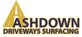 A logo for a company called ashdown driveways surfacing