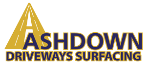 A logo for ashdown driveways surfacing is shown