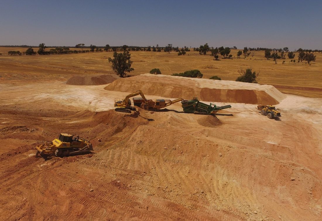An example of our earthmoving machinery on a construction site in Narrogin