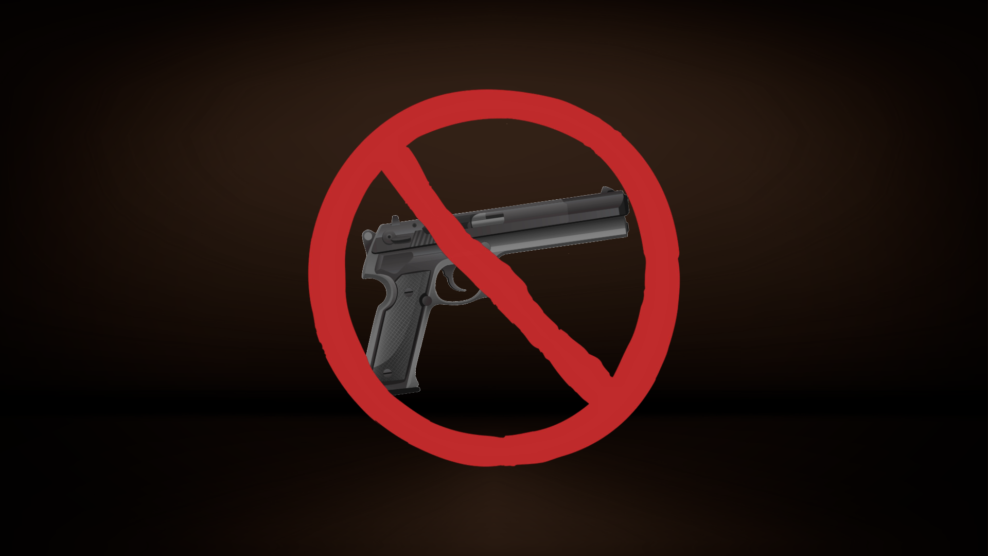 Waffe in einem Verbotsschild