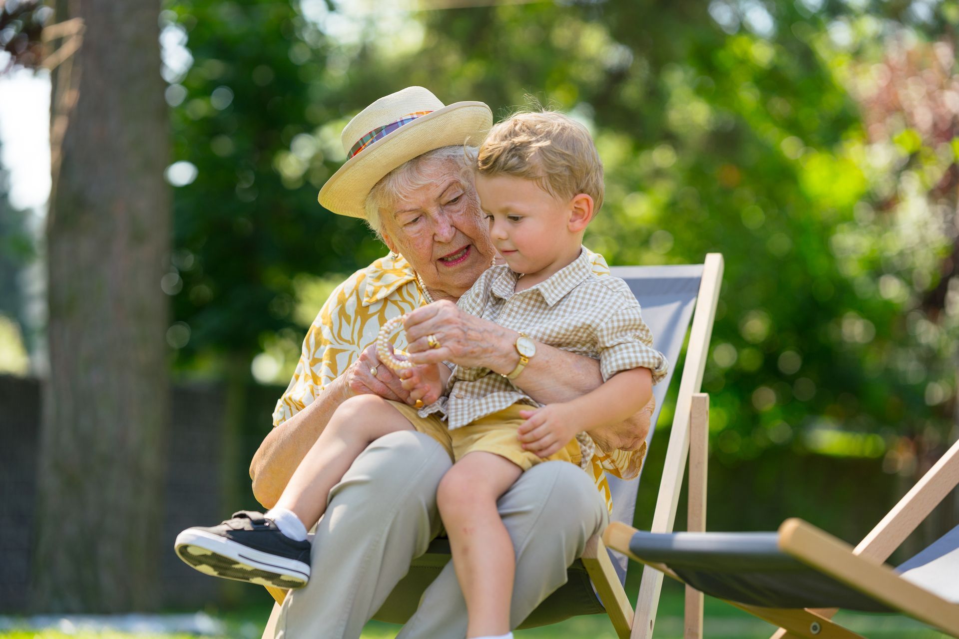 generational family visit outside. generational family visit outside.