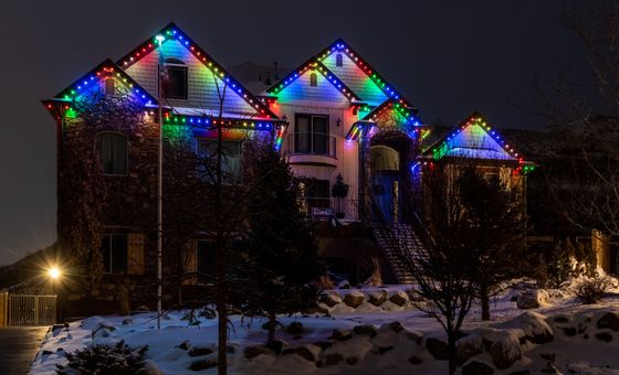Home with Multi-Color Lights