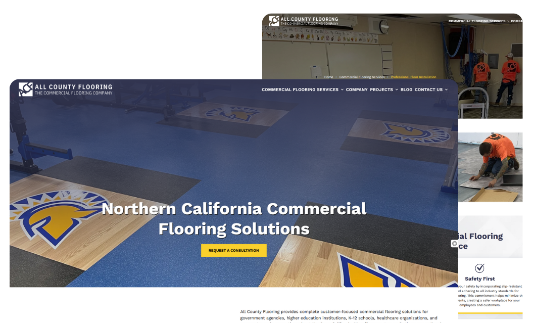 A website for Northern California commercial flooring solutions