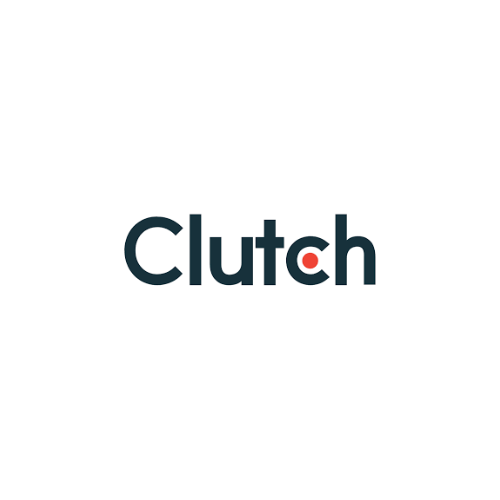 A logo for a company called clutch on a white background.