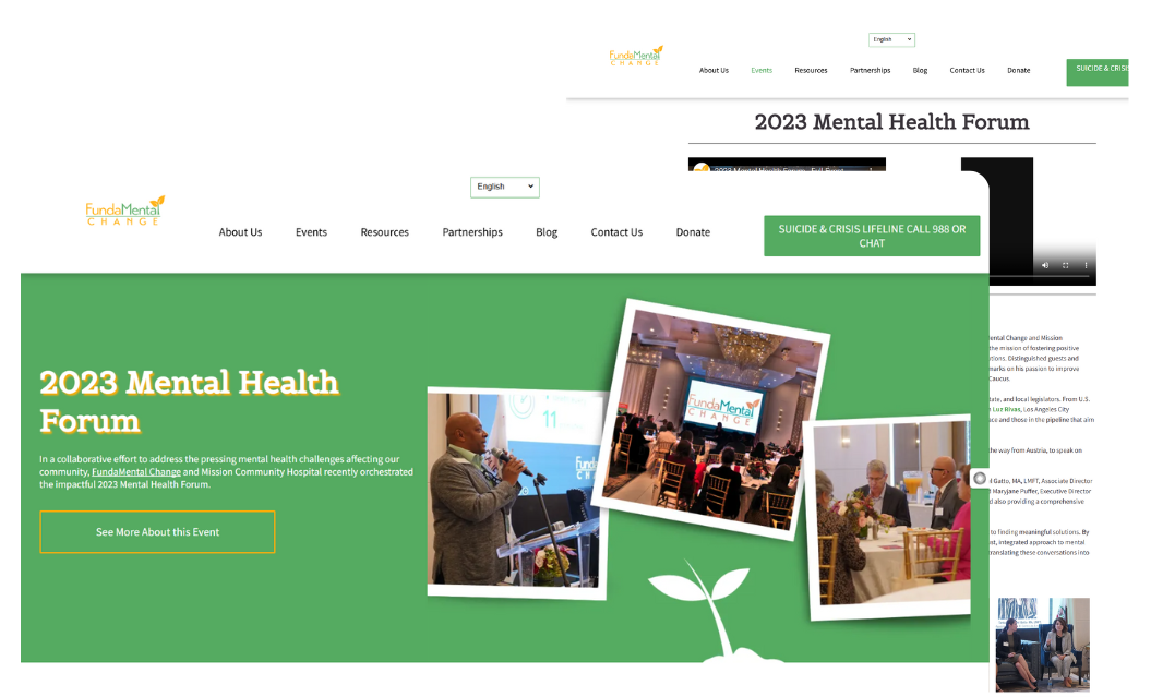 A group of people are standing next to each other on a website.