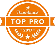 An orange Thumbtack badge that says Top Pro 2017.