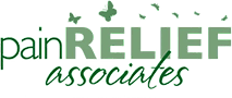 Pain Relief Associates logo with green text and butterflies.