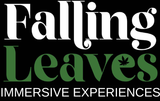 the logo for falling leaves immersive experiences