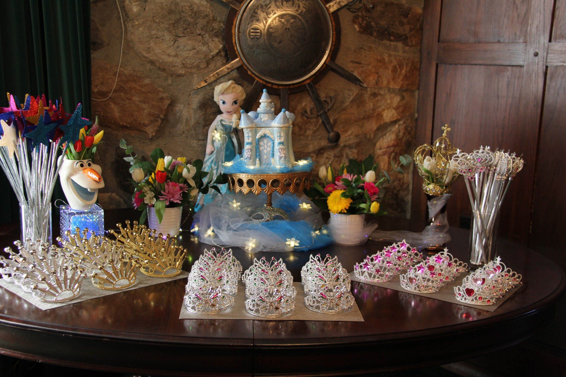 Frozen themed princess tea party at the castle on stagecoach