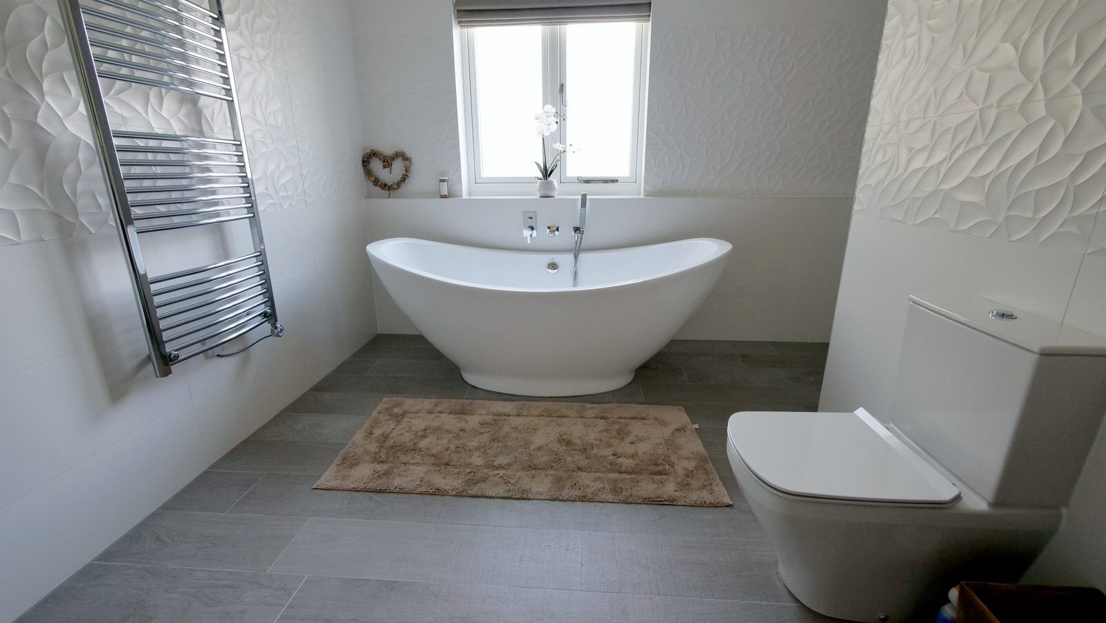 Contemporary family bathroom on Cheshire new build home