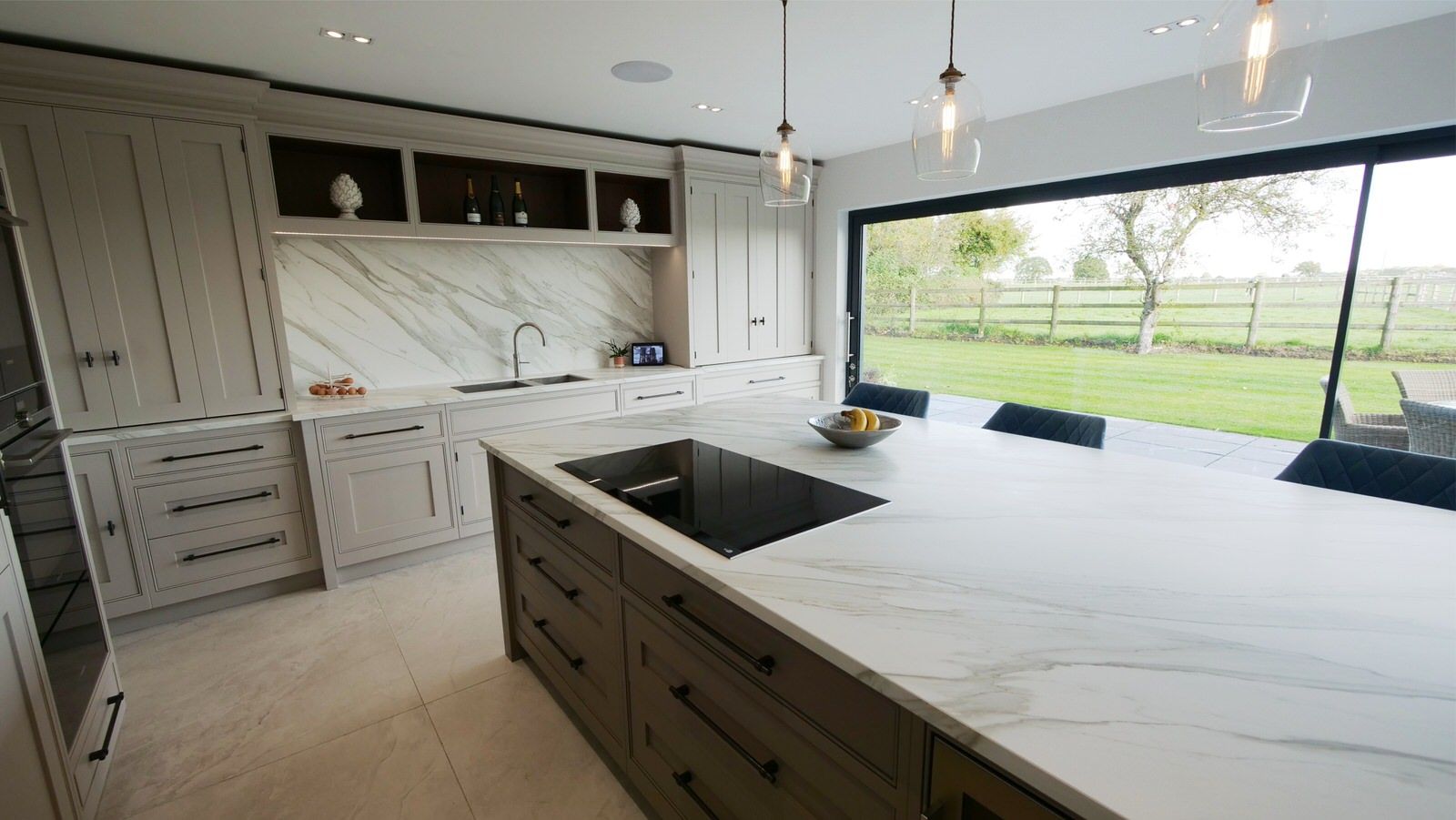 Open plan kitchen area in newlty built Cheshire home
