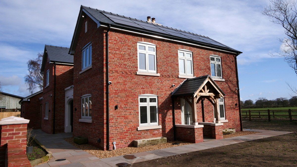 Front view of a five-bedroom home in Cheshire constructed by Rawlison Construction 