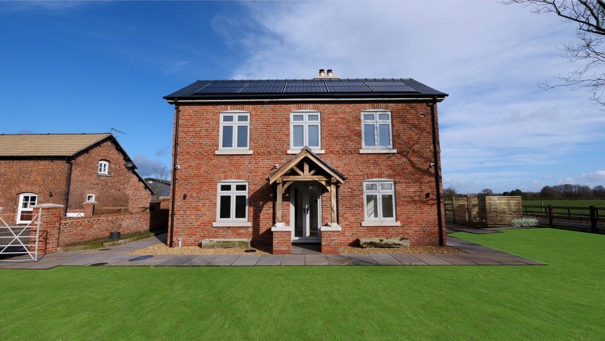 Front elevation of Beechwood Farm, a new five-bedroom home in Cheshire