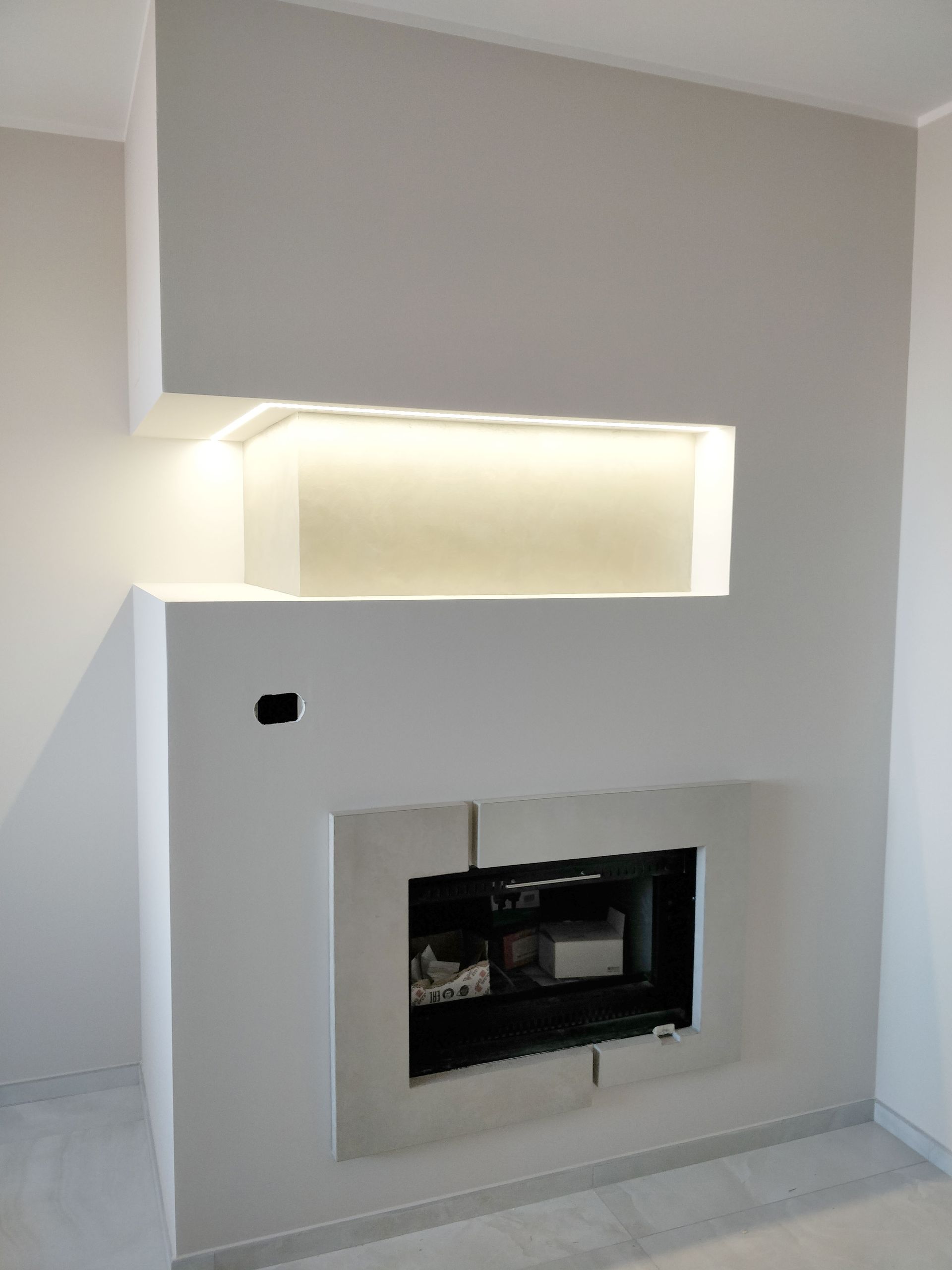 cartongesso e caminetto