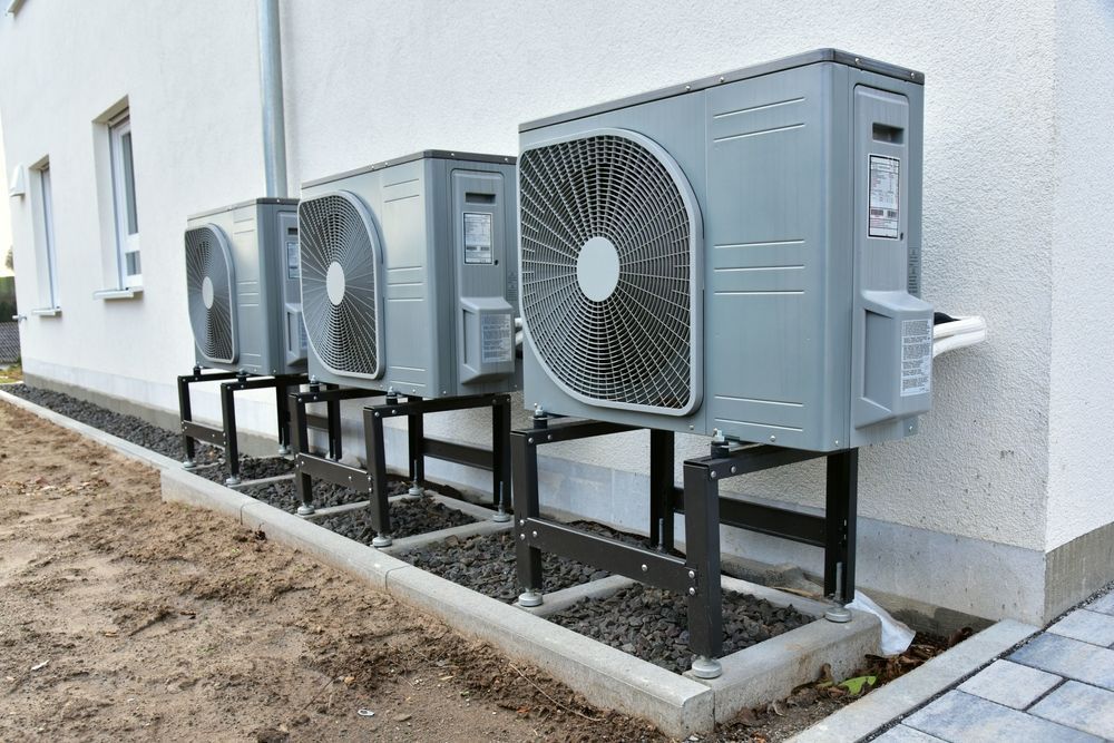 Four Gray Air Conditioning Units — Unger Air in South Tamworth, NSW