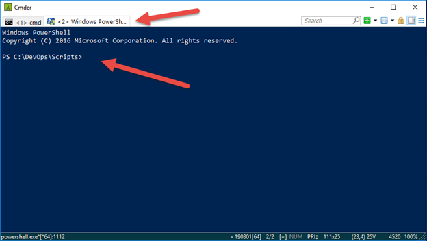 Cmder PowerShell window 