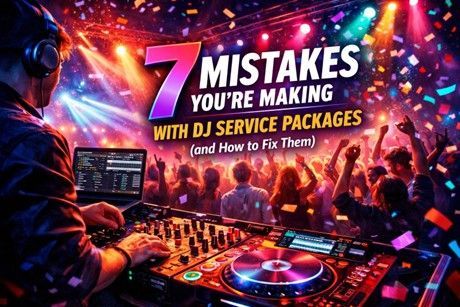 A DJ points toward the viewer in a club with lights and confetti.