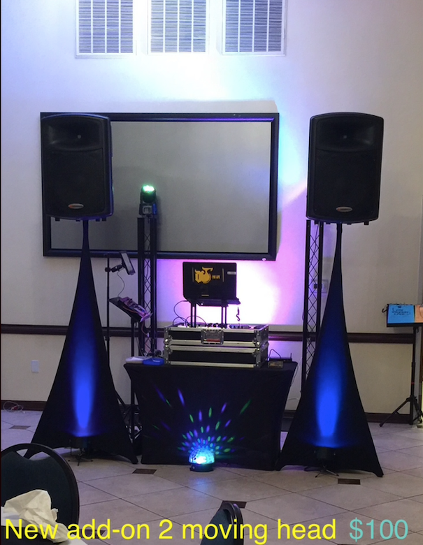 Sound System With Two Small Speakers and One Loud Speaker