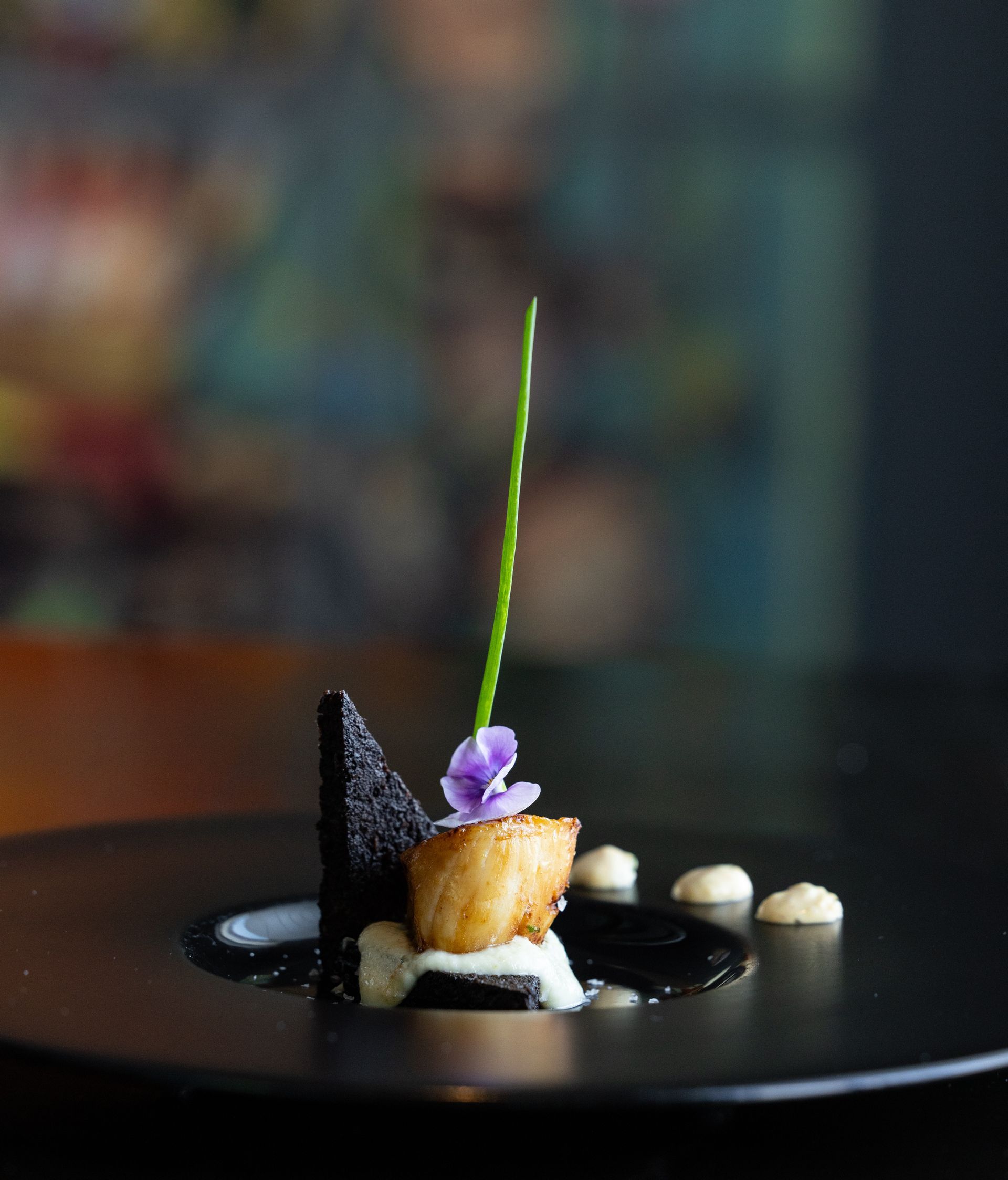A close up of a plate of food on a table