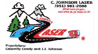 A logo for a company called c johnson laser