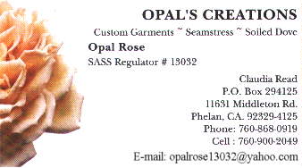 Opal 's creations business card with a picture of a rose