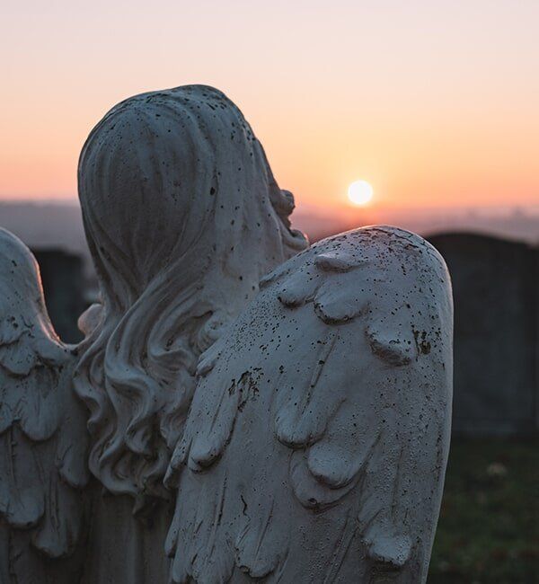 Back View Of An Angel Statue — Quality Cremation Services in Rockhampton, QLD