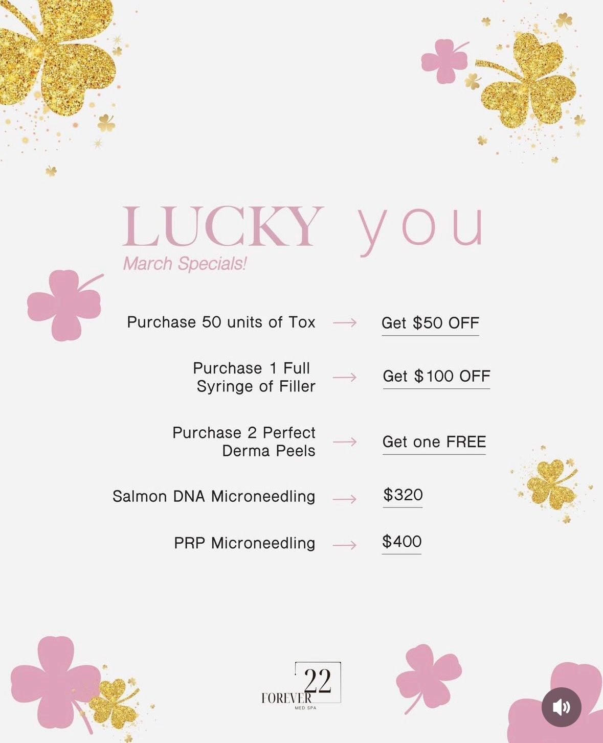 January specials from Forskin: Tox, lip filler, facial balancing, and salmon DNA facial/microneedling, with savings.