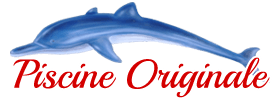 Un logo pour piscine originale avec un dauphin bleu