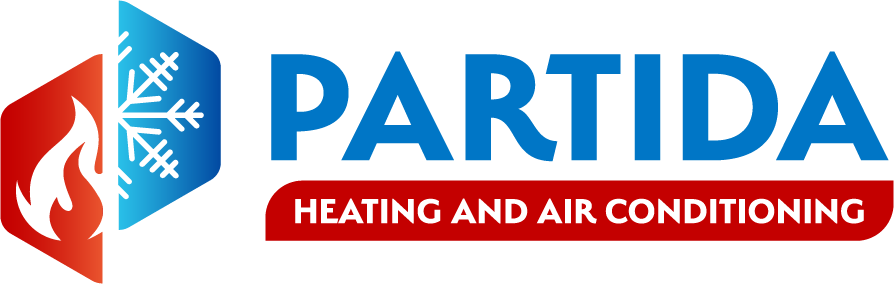 a logo for partida heating and air conditioning