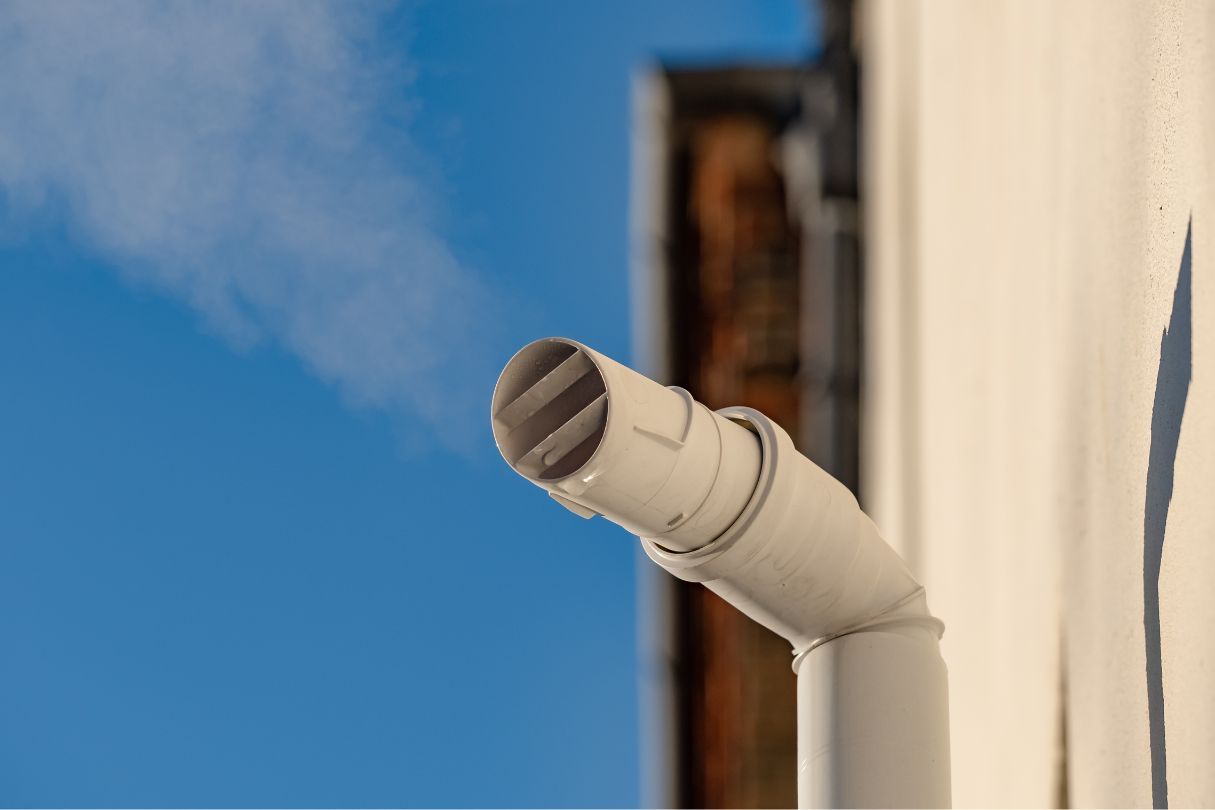 Pipe ventilation releasing substances to the environment.