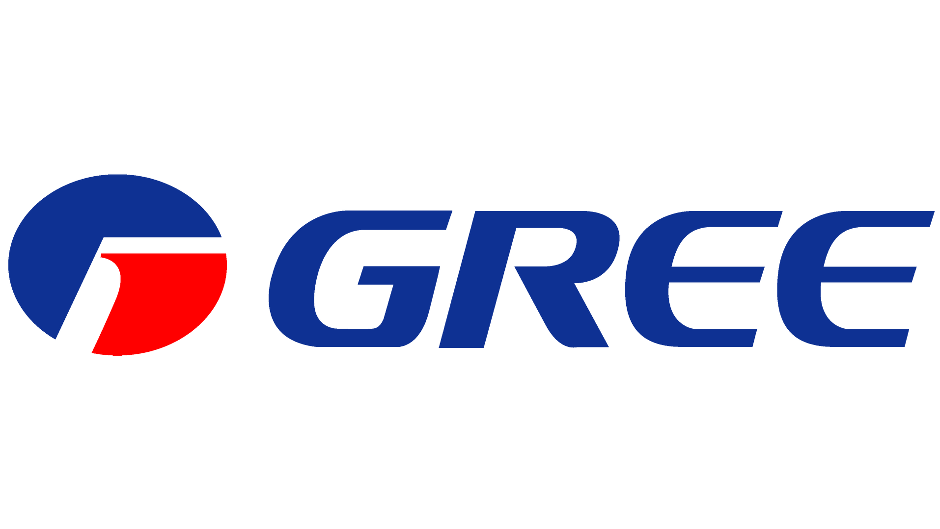 Gree logo: Blue and red emblem beside blue text "GREE."