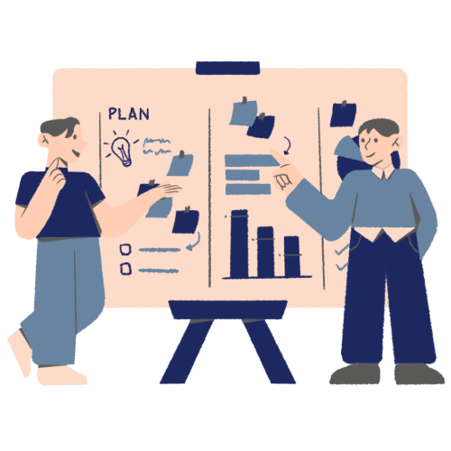 Business colleagues at a wooden table, reviewing documents, using a laptop, tablet, and calculator.