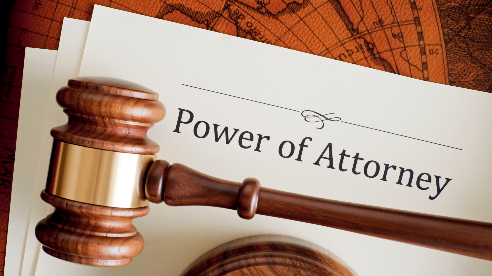 Gavel on document titled 