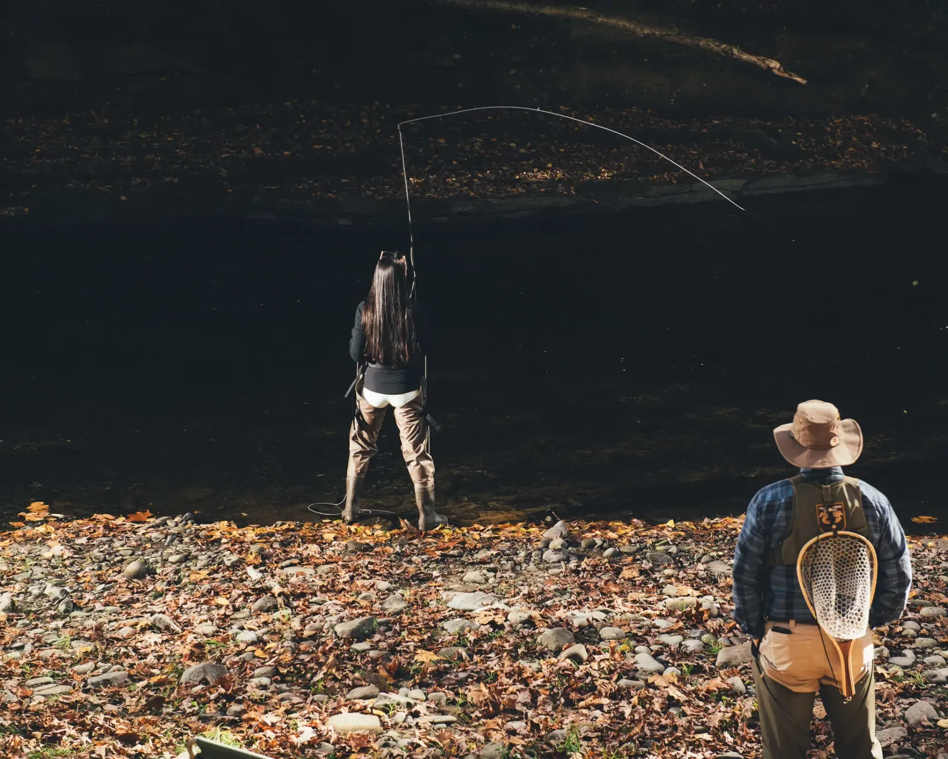 Bruce Pollock doing what he does best on the rivers, teaching people to not only cast and fish but also respect the streams TGF cares for.