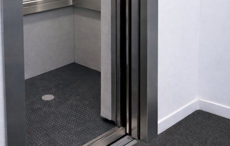 Modern elevator in sleek steel design