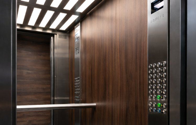 Sleek modern elevator interior design