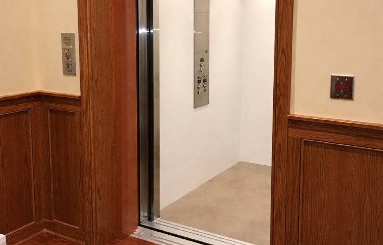 elegant elevator in bright hallway for worship facility