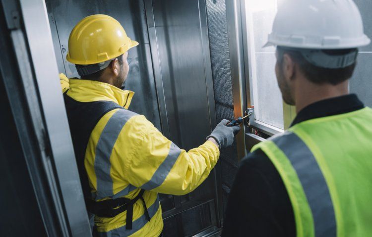 elevator shaft work in progress