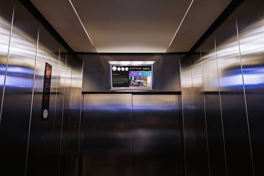 inside modern elevator