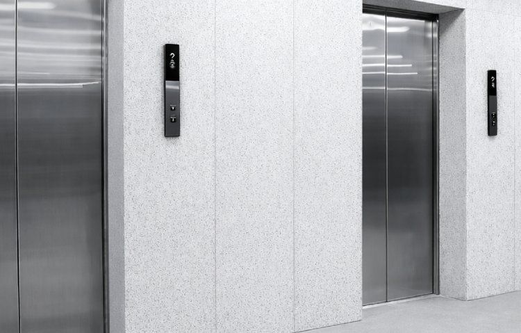 modern elevator lobby with sleek design
