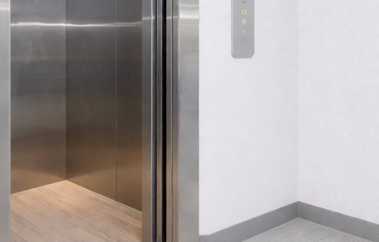 modern elevator with metallic details