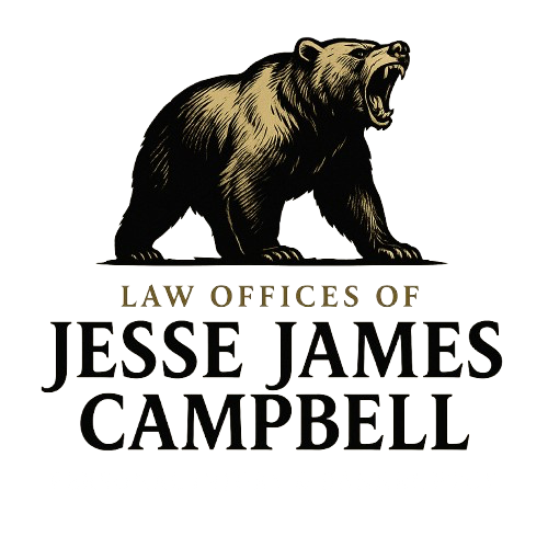 Logo: Brown bear with open mouth over 