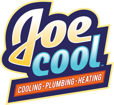 The logo for joe cool home services is blue and black.