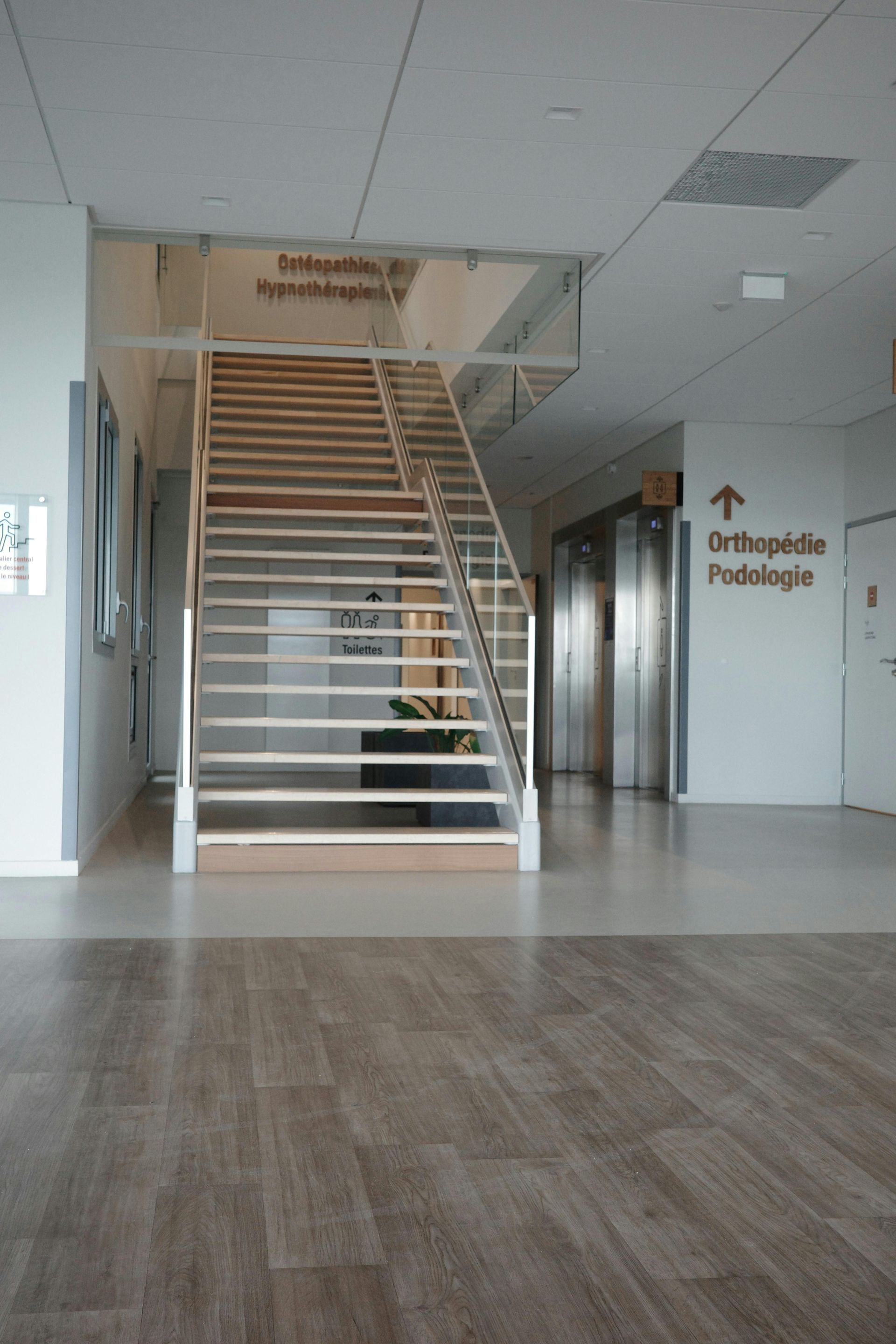 A staircase leading up to the second floor of a building.
