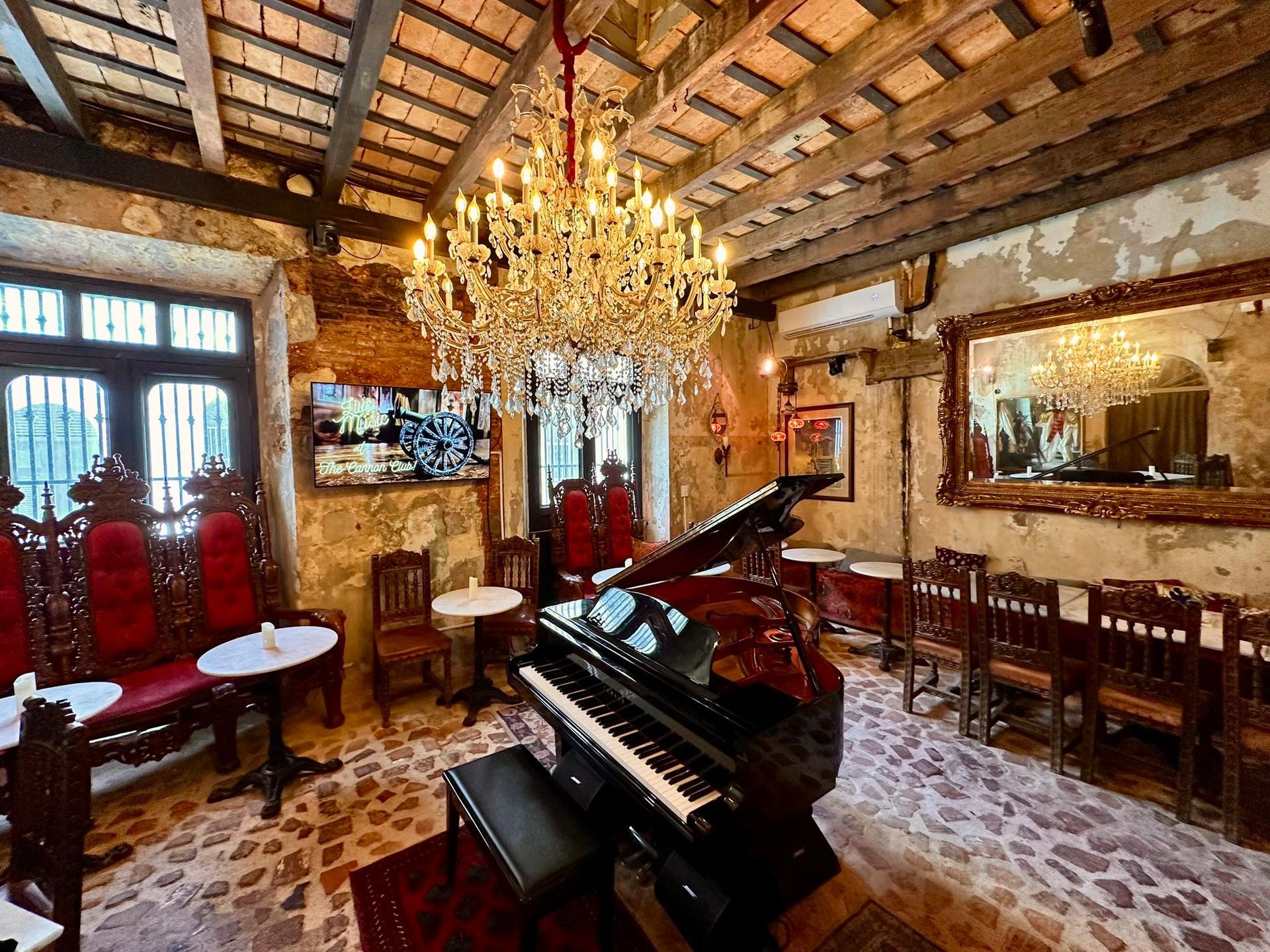 The player piano at the Cannon Club in Puerto Rico